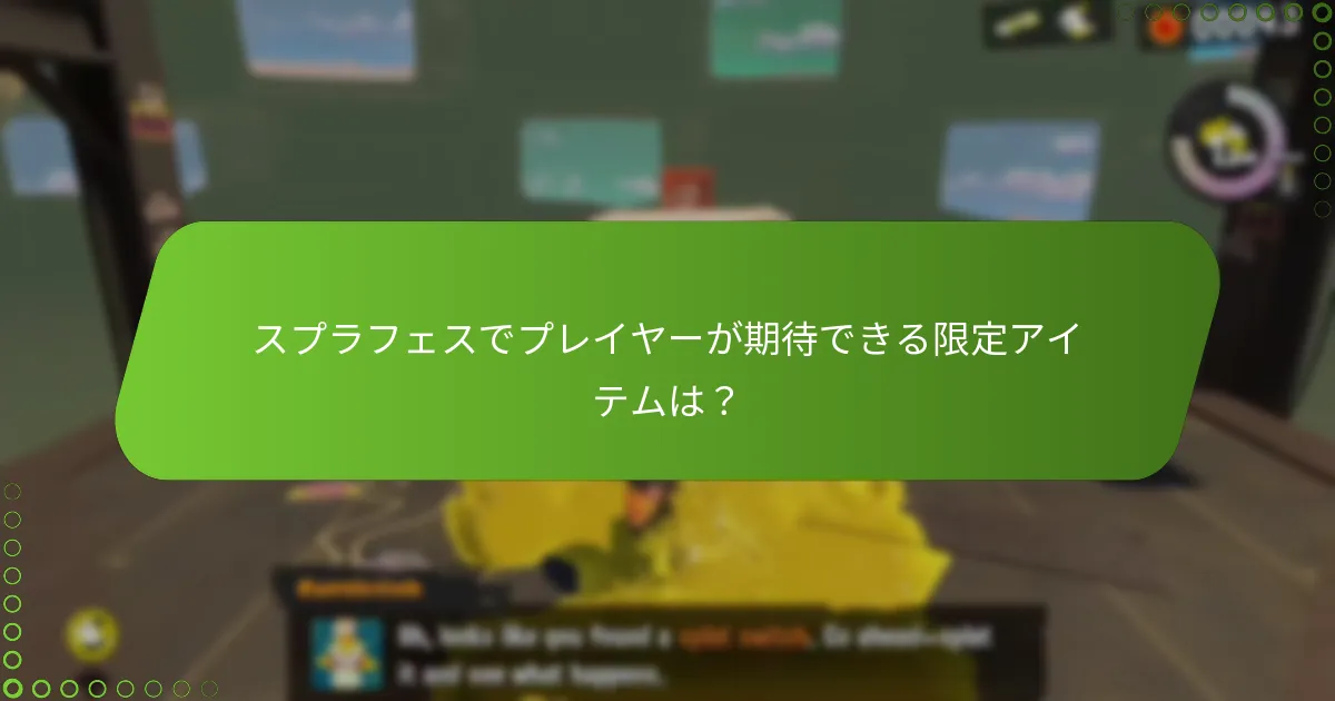 スプラフェス中に入手可能なコレクションアイテムは？